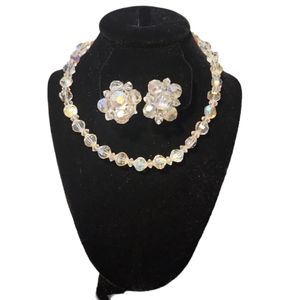 Crystal Beaded Vintage Choker and Earrings